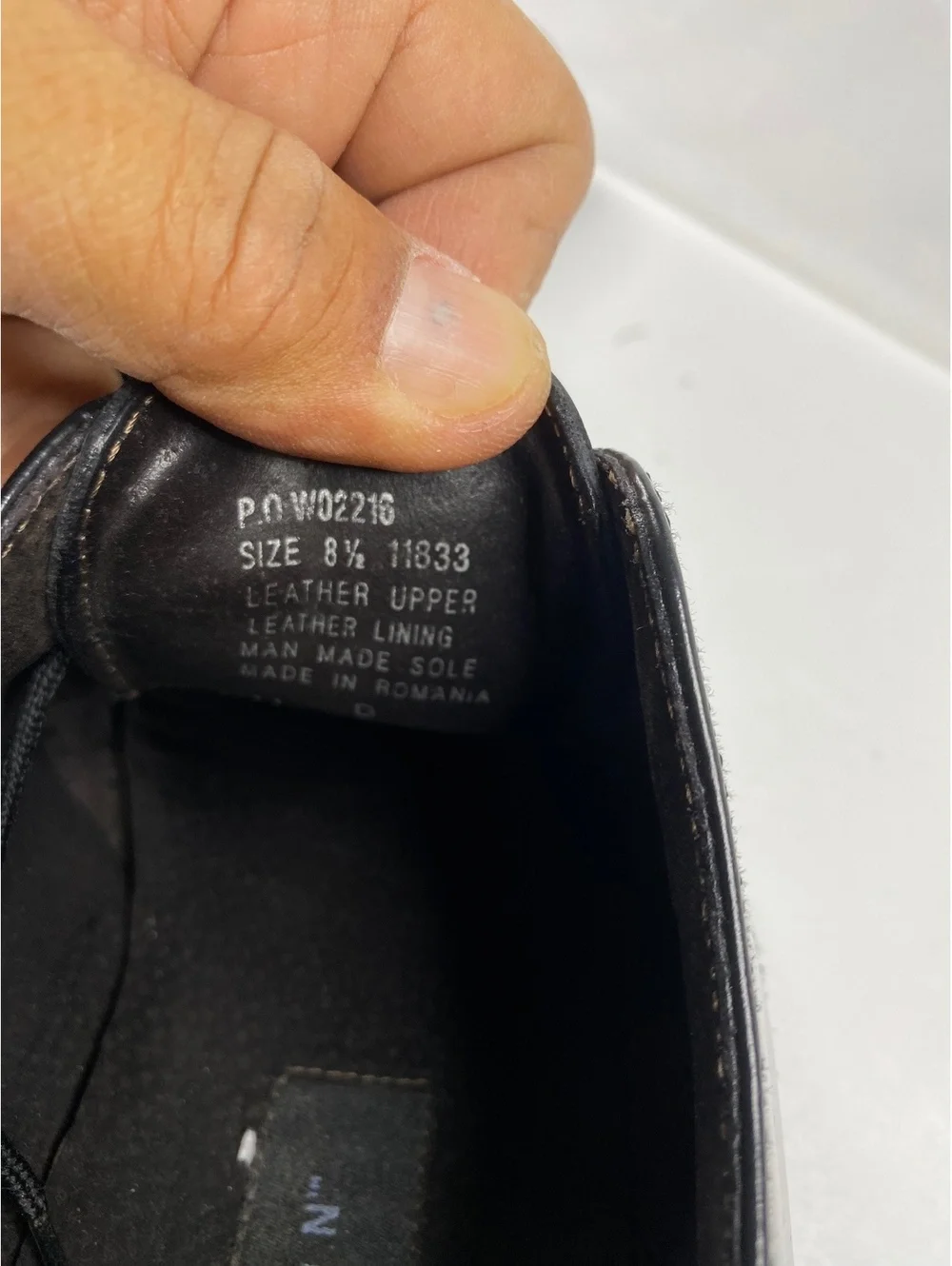 Reaction black leather dress shoes size 7
